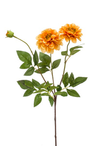 Dalia artificial - 1 tallo con 3 flores - naranja claro