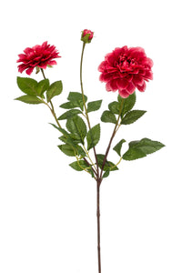 Dalia artificiale - 1 stelo con 3 fiori - rosso fucsia